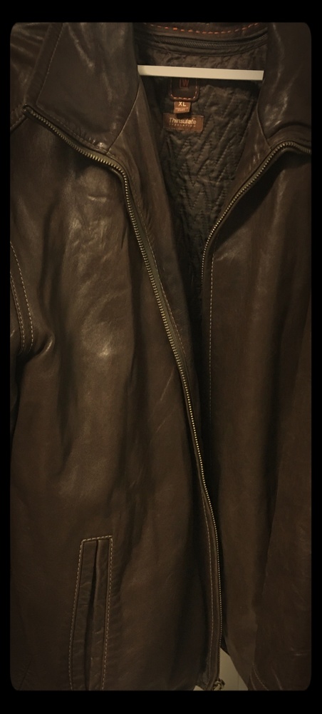Brown leather jacket